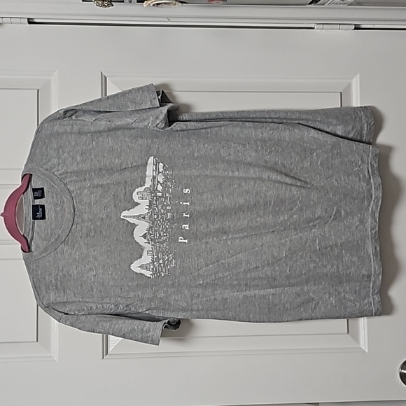 😎🗼inK collection Short Sleeve Paris Tee Light Gray/White Soft Size XXL - Picture 2 of 7